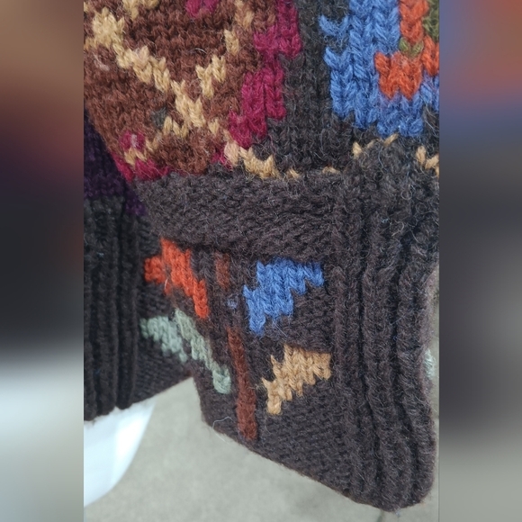 80s Sweater Wool Thick Knit Fall Winter Vintage Ski Jumper Hong Kong XL Pullover - Picture 12 of 12